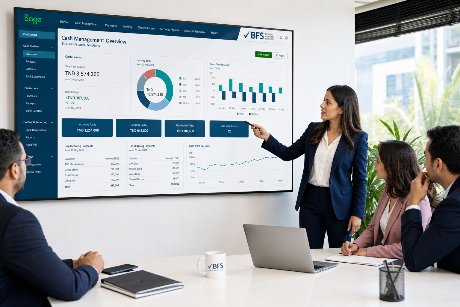 Équipe finance et trésorerie — expertise Sage XRT BFS